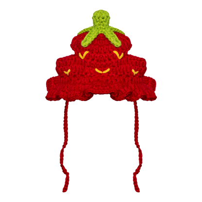 Crochet Hat - Strawberry (small)