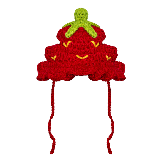 Crochet Hat - Strawberry (small)