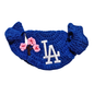 Cherry Tree Blue Crochet Hat