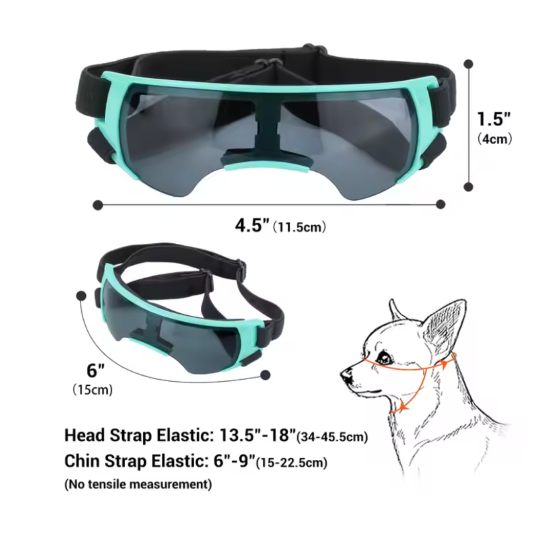 Pet Sunglasses with Adjustable Strap UV protection, Windproof/Anti-dust goggles